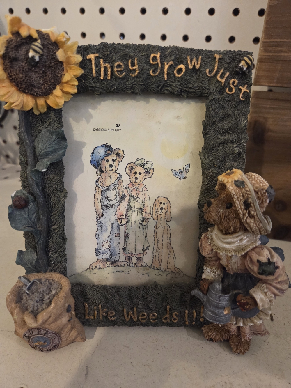 They Grow Just Like Weeds! Boyds Sunflower Bear Photo Frame